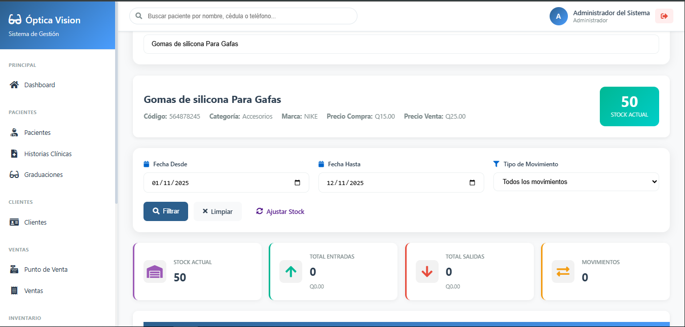 Kardex Histórico de Producto